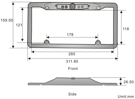 License Plate Frame Dimensions