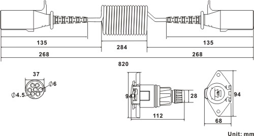 Trailer Cable Kit Dimension