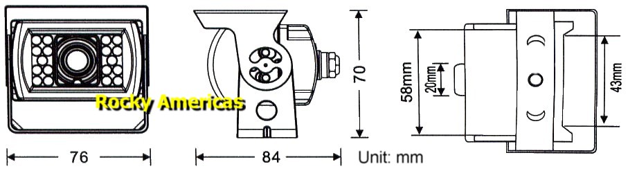 Rear View Camera Dimensions